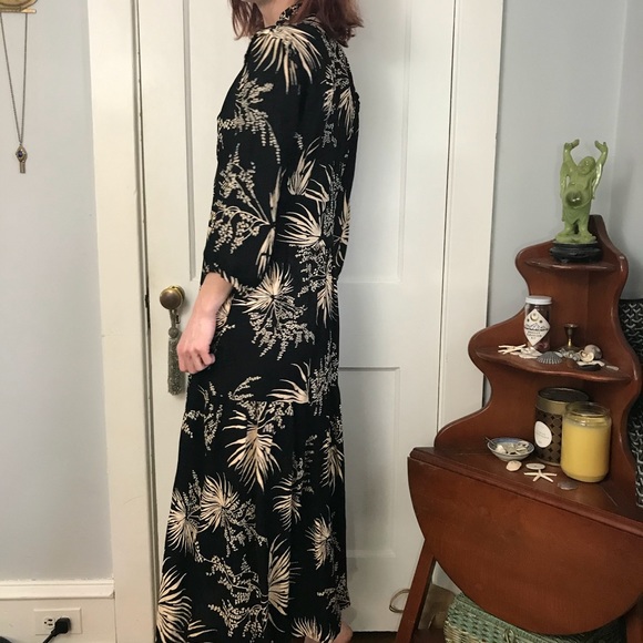 Ba&sh Black Floral Button Down Maxi Folk Dress - Picture 10 of 14